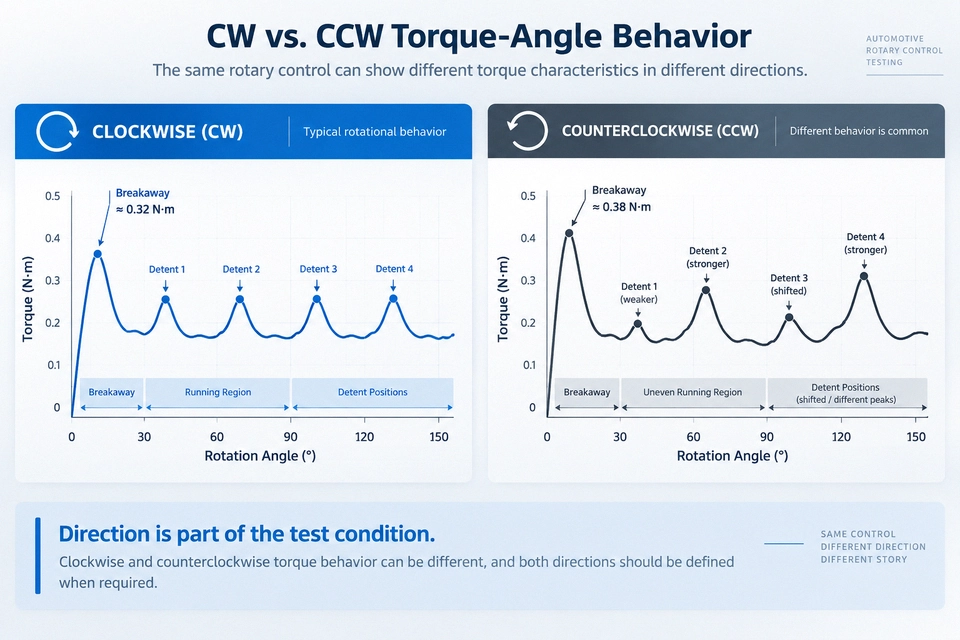 rotary switch clockwise counterclockwise torque test